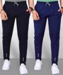 Men Solid Blue, Black Track Pants