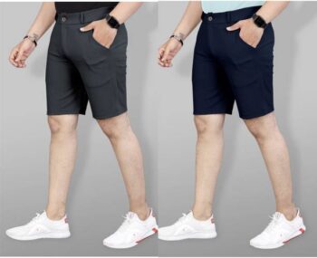 Pack of 2 Printed Men Black, Green Casual Shorts