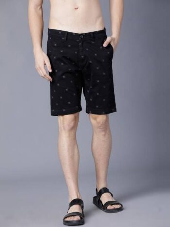 Printed Men Black Chino Shorts