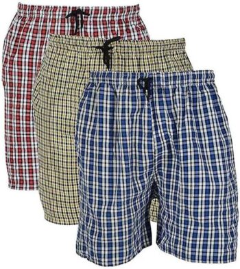 Pack of 3 Checkered Men Multicolor Regular Shorts