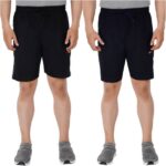 Pack of 2 Solid Men Black, Dark Blue Bermuda Shorts