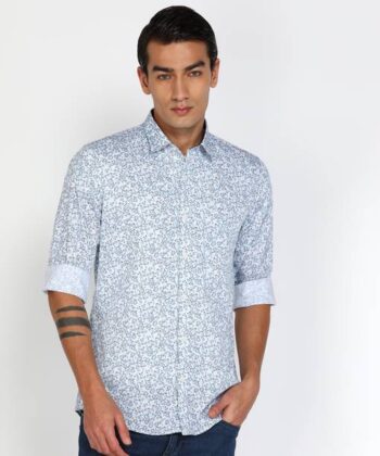 Men Slim Fit Floral Print Casual Shirt