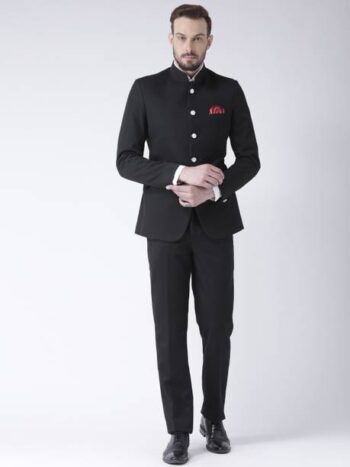 Men 2 Piece Solid Suit