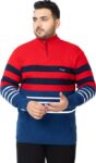 Men Solid V Neck Dark Blue Sweater
