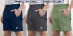Pack of 3 Solid Men Maroon, Black, Green Casual Shorts