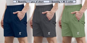 Pack of 3 Solid Men Maroon, Black, Green Casual Shorts