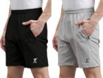 Pack of 2 Solid Men Black, Grey Regular Shorts, Sports