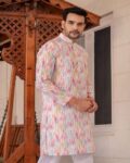 Men Geometric Print Regular Fit Long Kurta