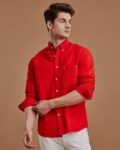 Men Regular Fit Shirt with Patch-Pocket