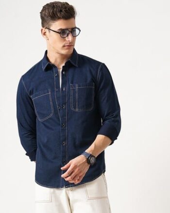 Men Slim Fit Denim Shirt