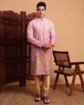 Men Floral Pattern Regular Fit Long Kurta