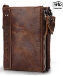 Men Casual Brown Genuine Leather RFID  Wallet - Mini