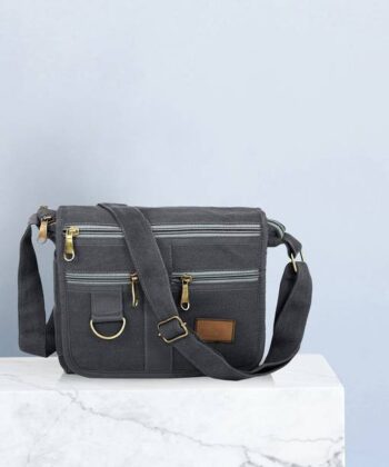 Grey Men Sling Bag Cross body Mens Sling Messenger Bag