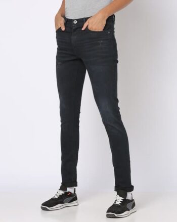 Men Lightly Washed Distressed Skinny Fit Jeans