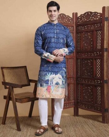 Men Regular Fit Printed Kurta