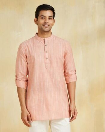 Men Cotton Slim Fit Short Kurta