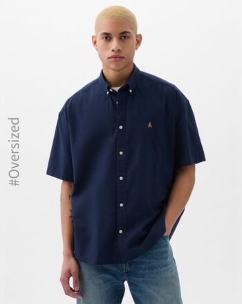 Brannan Bear Embroided Shirt with Button Down Collar