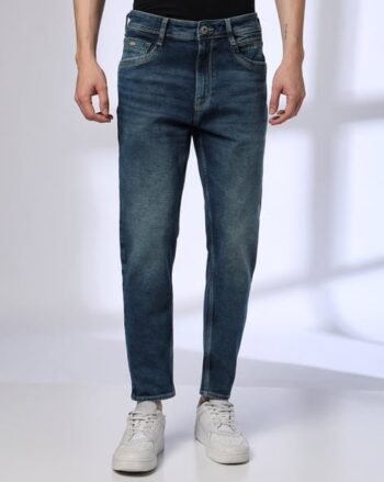 Men Heavy-Wash Slim Cropped Fit Jeans