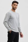 Men Solid Crew Neck Grey Sweater
