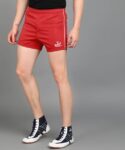 Striped Men Red Sports Shorts