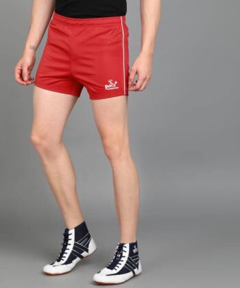 Striped Men Red Sports Shorts