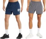 Pack of 2 Solid Men Dark Grey, Blue Sports Shorts