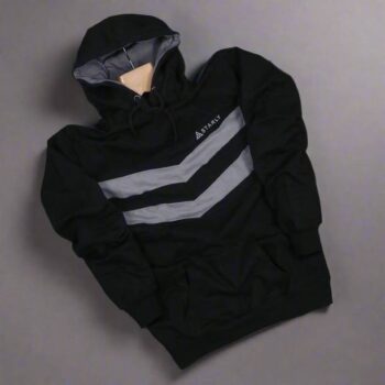 Men Full Sleeve Striped Hooded Sweatshirt