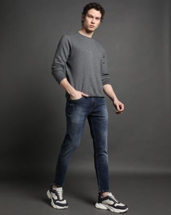 Men Heavy-Wash Slim Fit Jeans