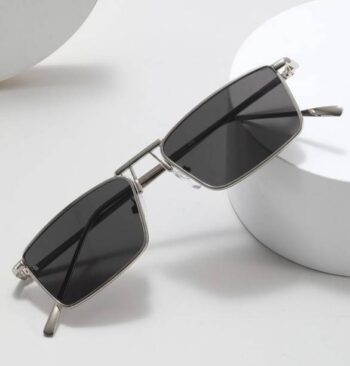 Gradient, UV Protection, Toughened Glass Lens Rectangular Sunglasses