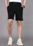 Solid Men Black Sports Shorts, Regular Shorts