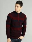 Men Solid Cowl Neck Black Sweater