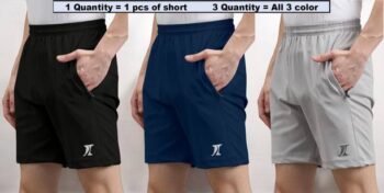 Pack of 2 Color Block Men Dark Blue, Grey Basic Shorts