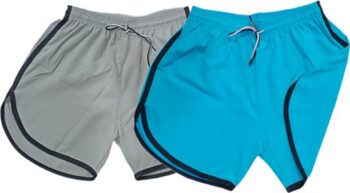 Pack of 2 Solid Men Grey, Blue Hotpants, Night Shorts