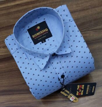 Men Regular Fit Printed Cut Away Collar Casual Shirt