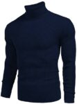 Men Colorblock Turtle Neck Black Sweater