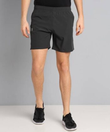 Color Block Men Dark Grey Sports Shorts