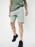 Solid Men Green Basic Shorts