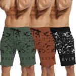 Pack of 3 Solid Men Black, Dark Blue, Light Green Casual Shorts