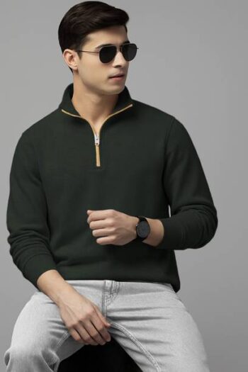 Men Self Design Round Neck Brown, Black Sweater