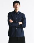 Men Tailored Fit Cotton Shirt with Patch Pocket