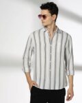 Men Striped Regular Fit Shirt with Patch Pocket