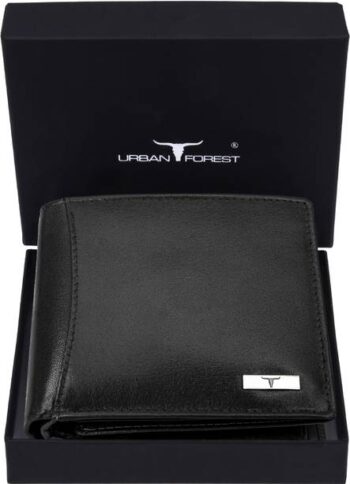 Men Casual Black Genuine Leather RFID  Wallet