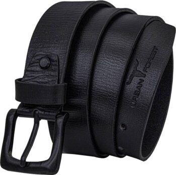 Men Casual Black Genuine Leather Belt