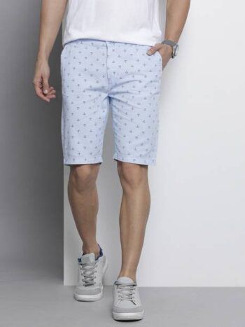 Printed Men Light Blue Chino Shorts