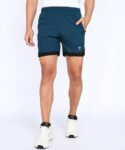 Solid Men Blue Running Shorts