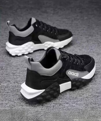 Men's Black Synthetic Leather Comfortable Lightweight