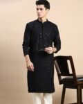 Men Embroidered Regular Fit Long Kurta