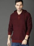 Men Solid Maroon Sweater