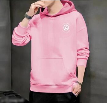 Men Graphic Print Hooded Neck Purple Sweater