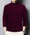 Men Solid Round Neck Yellow Sweater